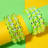 Vert fluo | Supernova arc-en-ciel | Argent | Bracelet Charmballa Verre Galaxy